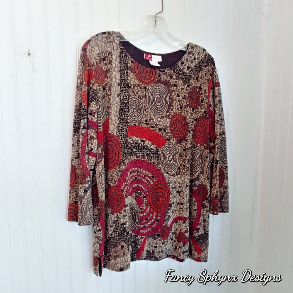 JM Collection 3/4 Length Sleeve Petite Top